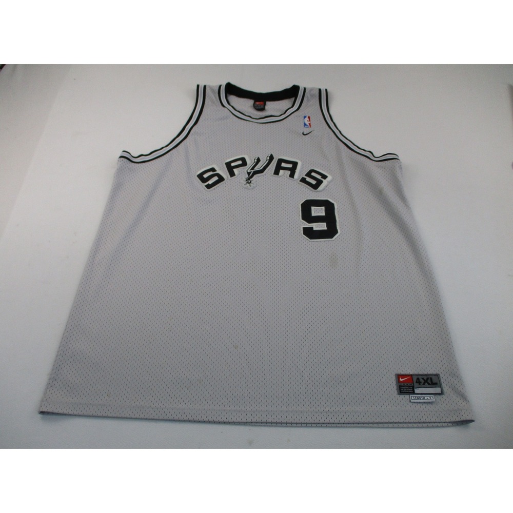 Vintage‎ Nike San Antonio Spurs Jersey Mens 4XL Gray Tony Parker Length +2